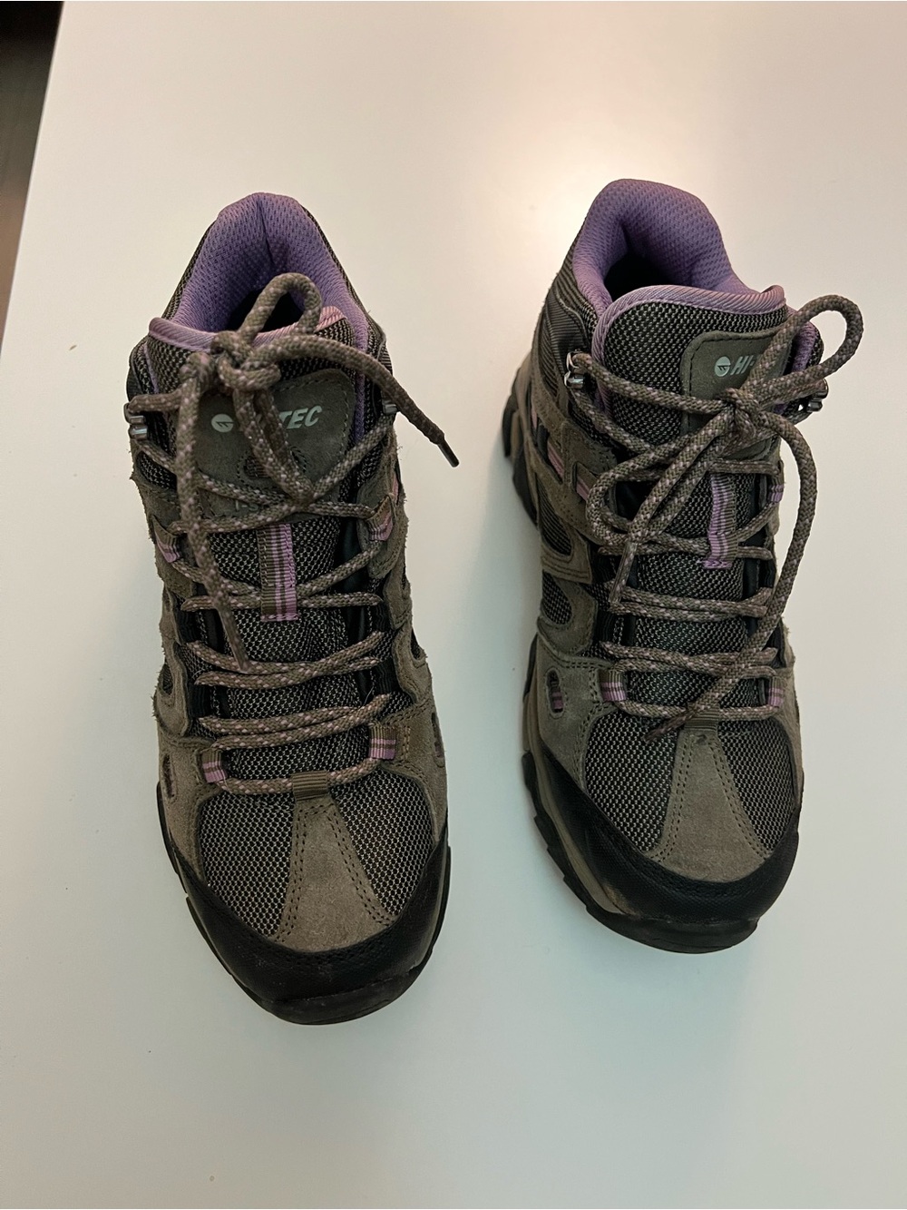 Hi-Tec Gray and Purple Women's Lace-Up Hiking Boots